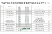 环保部公布第二批通过环保核查铅蓄电池企业的名单